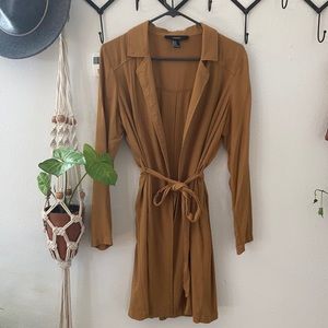 F21 Long Cardigan - Trench Style Layering Coat